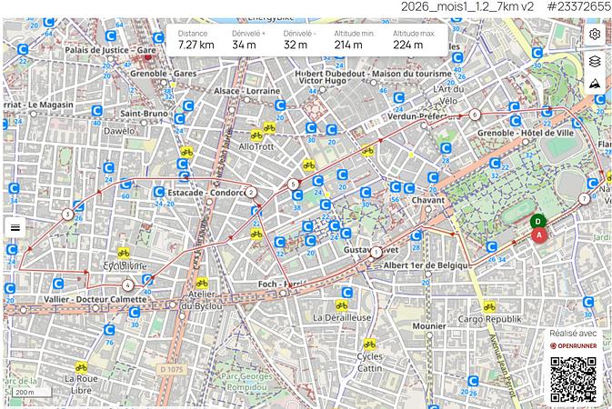 Carte du parcours, boucle 3